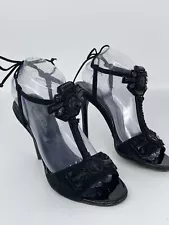 Oscar de la Renta Womens Black Sexy Strapy Sandals Shoes Size 38.5 IS 7.5