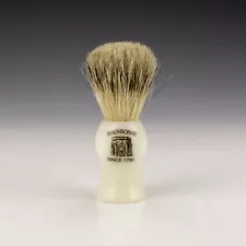 Vintage White Bakelite - Sherborne Crest - Badger Hair Shaving Brush - Art Deco