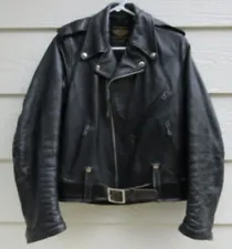 Harley Davidson Sz 40 Vtg 1950s Cycle Champ Steer Hide Leather Jacket 98100-58VM