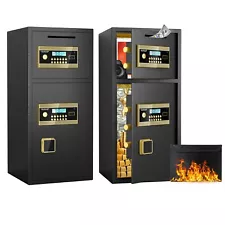 Large Double-door Coin-operated Safe,Digital Security Safe with Fireproof and Wa