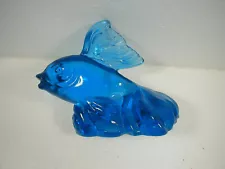 Blue Fenton Koi Fish Figurine