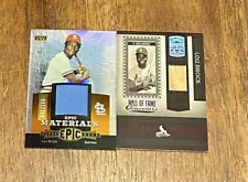 Lou Brock Cardinals Greats Game Bat & Epic Jumbo Jersey /155 (2) Card Lot!