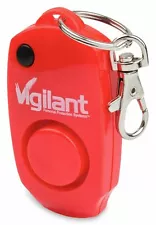 Vigilant 130dB Rape/Attack Personal Alarm & Whistle Red w/ Key Ring