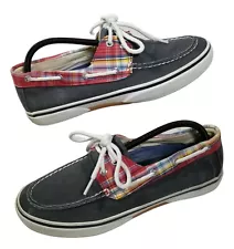 Sperry Top-Sider Mens Size 8.5 M Blue Plaid Trim Casual Boat Deck Shoes 0770230