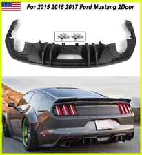 Matte Black Rear Bumper Lip Valence Diffuser For 2015 2016 2017 Ford Mustang 2D (For: 2015 Mustang)