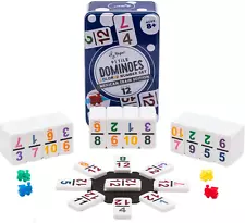 Mexican Train Dominoes Set for Adults & Kids - Double 12 Dominoes with 91 Number