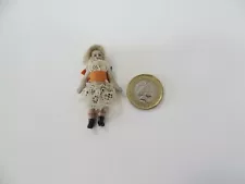 Antique Doll Miniature Tiny Jointed Dolls House 45mm Porcelain Vintage