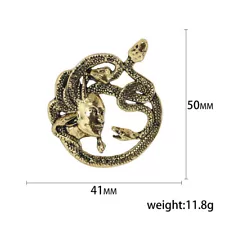 Vintage Medusa Brooch for Women Gold Silver Lady Pin Gift Accessories Hot Sale