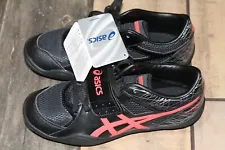 Asics Throw Pro Black Flash Coral Track & Field Performance Shoes Size 5 NEW!