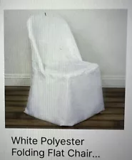 70 White Polyester FOLDING CHAIR COVERS Wedding Banquet Reception Nice Fabric