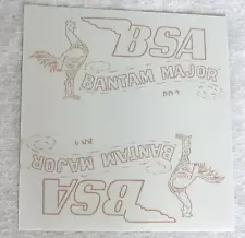 Set BSA BANTAM MAJOR D3 PETROL TANK TRANSFER DECAL Transfer Part # SJ730