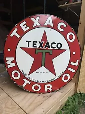 Original Old Texaco Single Sided Porcelain Sign