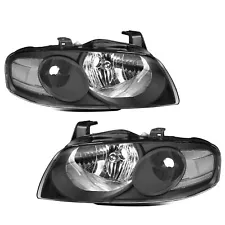 For 2004 2005 2006 Nissan Sentra SE-R Black Headlights Clear Corner Lamps Pair