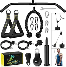 Fitness LAT and Lift Pulley System Gym - Upgraded LAT Pull down Cable Machine At