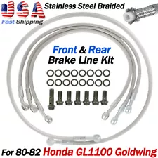 For Honda GL1100 Goldwing 1980 1981 1982 Front Rear Brake Line Kit Steel Braided (For: 1981 Honda GL1100)