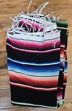 Serape Mexican Blanket Black Western