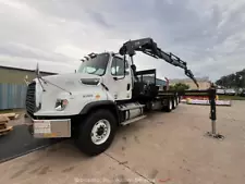 2014 Freightliner 114SD Tri/A Hiab Knuckle Boom Truck Crane Flatbed Jib bidadoo