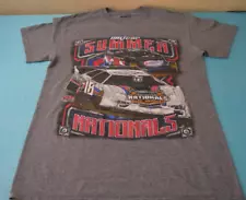 Dirt Car Summer Nationals Late Models Double Sided Gray T-Shirt Size Adult M