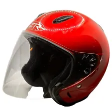 Z1R Ace Open Face Helmet - Cherry Red Full Face Shield vent on top DOT
