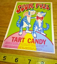 original Vintage vending machine display card Sour Puss tart candy