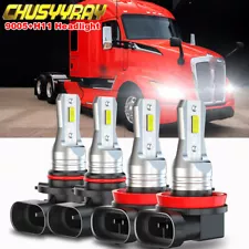 For 2013-2023 Kenworth T680 T880 6000K LED Headlight High Low Beam Bulbs Combo (For: 2021 Kenworth T880)