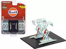 Automotive Double Scissor Lift Gulf Oil Light Blue Double Scissor Lifts Series 1