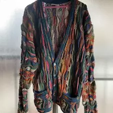 [COOGI] Vintage 3D Knit [1990s-] Super Rare multicolor SIZE L cotton