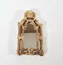 Dollhouse Mirror Baroque Style Gold LARGE 1:12 Scale Miniature Decor 4 1/4" tall