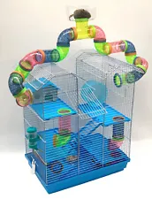 LARGE Multi-Levels Twin Tower With Top Play Zone For Hamsters Mouse Gerbil Mice