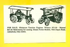 1976 For Sale Miniature Traction Engines FREE Catalog Vintage Print Ad SV3.