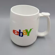 Ebay Mug Large Plastic with thumb rest White Rare