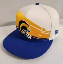 New Era White/Royal Los Angeles Rams Logo Splatter 9FIFTY Snapback Hat VGC