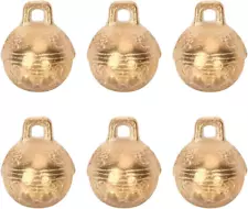 6PCS 1.3Inch Vintage Bronze Jingle Bells Antique Copper Bell Brass Bell for Dog