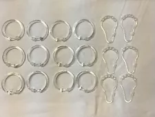 Clear Plastic Shower Curtain Hooks, Lot of 18 hooks for sale