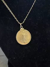 $10 2004 Gold Coin 1/4 Oz On 14k Chain 14.7g