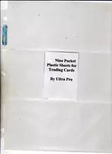 NINE POCKET PLASTIC SHEETS by Ultra Pro ~ Lot of 25