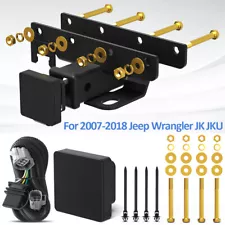 Steel 2" Rear Tow Trailer Hitch Receiver w/ Harness for 2007-18 Jeep Wrangler JK (For: Jeep)