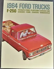 1964 Ford F-250 Pickup Truck Brochure Camper Special Excellent Original 64