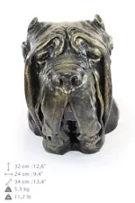 Neapolitan Mastiff cropped, dog head urn made of Resin, ArtDog, USA