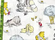 Winnie the Pooh Piglet Children's 100% Cotton Quilting Craft Fabric Remnant