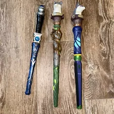 Magiquest Great Wolf Lodge Wands Lot of 3 With Jewel And Wolf Toppers Blue Green