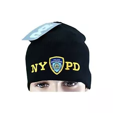 NYPD No Fold Winter Hat Beanie Skull Cap Officially Licensed Black New York NYC