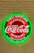 Delicious Coca Cola Coke 24"x24" Vivid LED Neon Sign Light Lamp With Dimmer