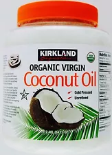 Kirkland 100% USDA Organic Coconut Oil Virgin Cold Pressed Unrefined, 84 FL OZ