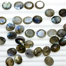 Natural Labradorite 8x6mm Oval Cut Grey color Untreated Loose Gemstone for sale