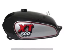 YAMAHA XT TT 500 SILVER & BLACK PAINTED ALUMINUM PETROL FUEL TANK 1980 MODEL