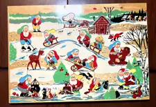 Vintage Simplex Dwarfs in Winterland No 187 Wooden Puzzle Holland 14 Pieces