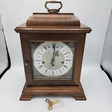 Vintage Hamilton Wood Mantle Clock Franz Hermle 2 Jewels 340-020 New Key