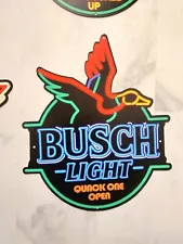 BUSCH LIGHT BEER Quack One Open Neon Colors Metal MAN CAVE Bar Decor Beer Sign