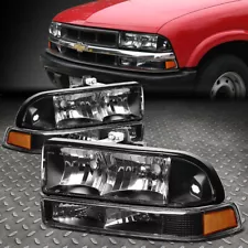 FOR 98-04 CHEVY S10 PICKUP BLAZER BLACK/AMBER CORNER HEADLIGHT BUMPER HEAD LAMP